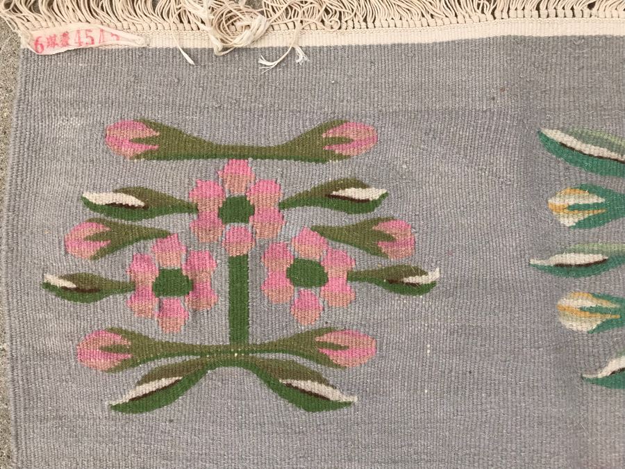 Signed Vintage Persian Kilim Hand Knotted Wool Rug In Floral Pattern 7'5' X 10' [Photo 17]