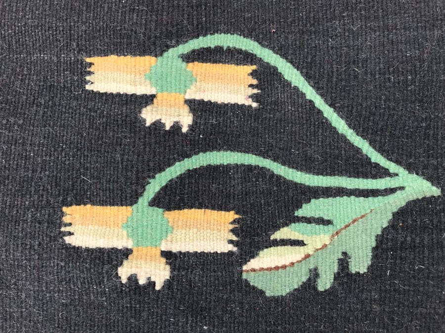 Signed Vintage Persian Kilim Hand Knotted Wool Rug In Floral Pattern 7'5' X 10' [Photo 16]