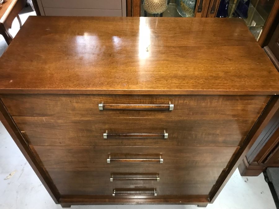 Mid Century Modern 5-Drawer Highboy Chest Of Drawers Dresser By American Of Martinsville 38'W X 19'D X 42'H [Photo 4]