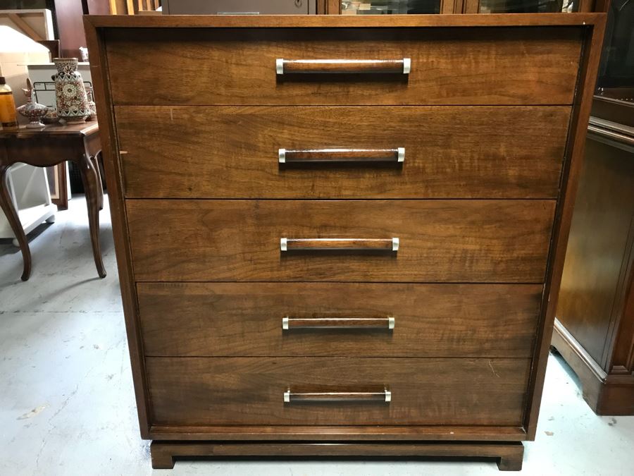 Mid Century Modern 5-Drawer Highboy Chest Of Drawers Dresser By American Of Martinsville 38'W X 19'D X 42'H [Photo 1]