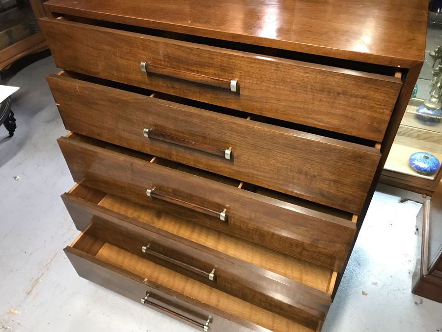Mid Century Modern 5-Drawer Highboy Chest Of Drawers Dresser By American Of Martinsville 38'W X 19'D X 42'H [Photo 9]