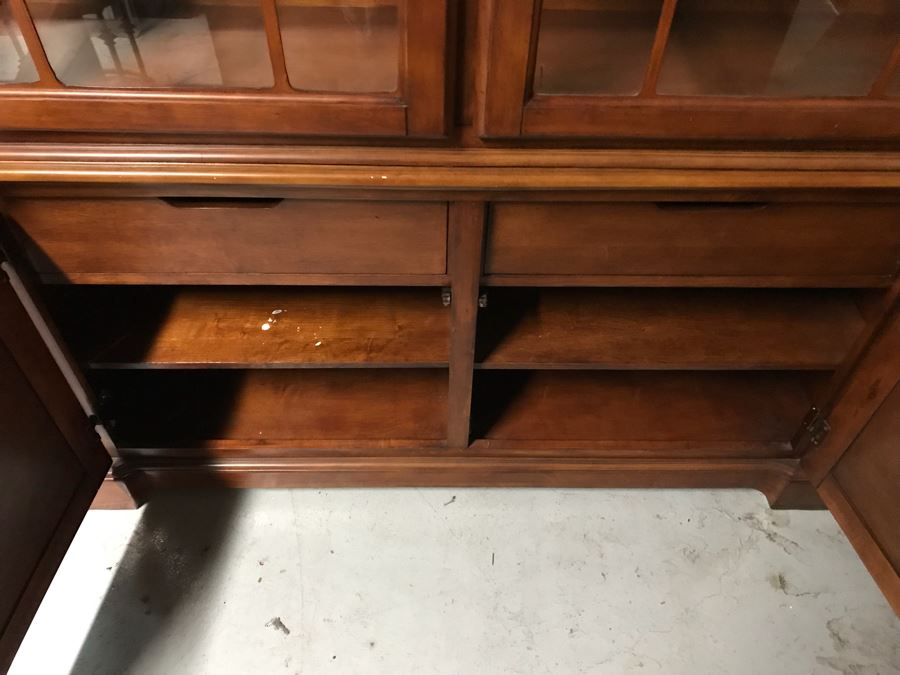 2-Piece Contemporary Dome Top China Cabinet (One Glass Shelf Has A Chip As Seen In Photos) [Photo 10]