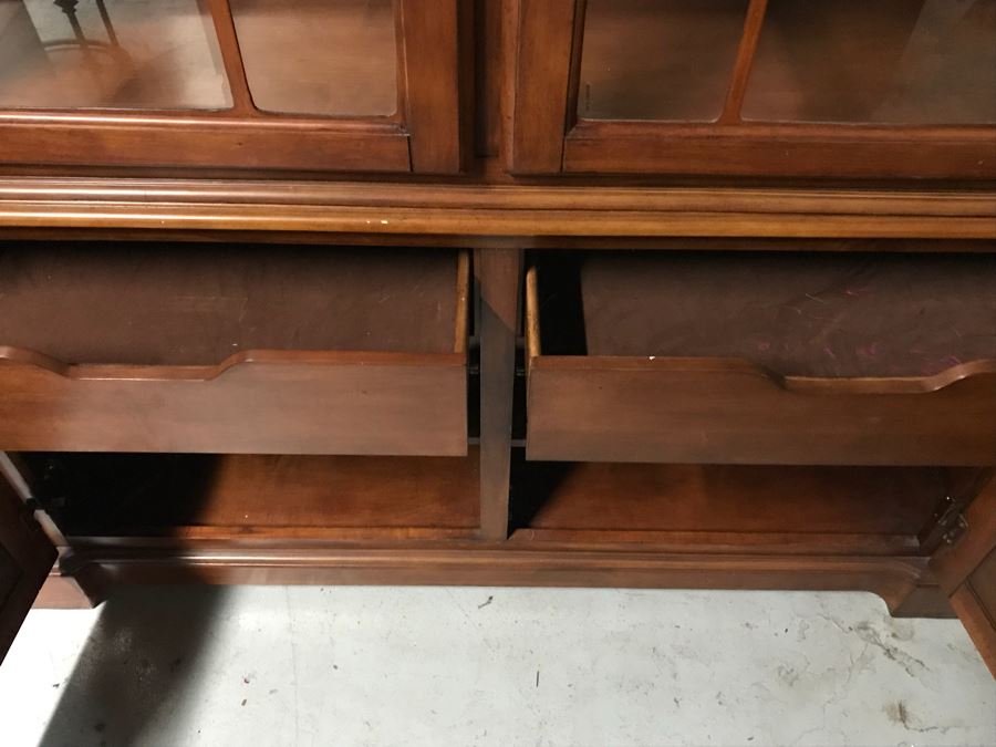 2-Piece Contemporary Dome Top China Cabinet (One Glass Shelf Has A Chip As Seen In Photos) [Photo 9]
