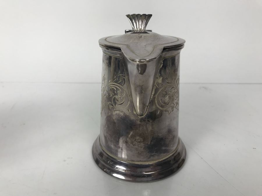 Antique English Hallmarked Silverplate Loving Cup Double Handled And Hallmarked Silverplate Creamer Cup Made In Sheffield England [Photo 11]