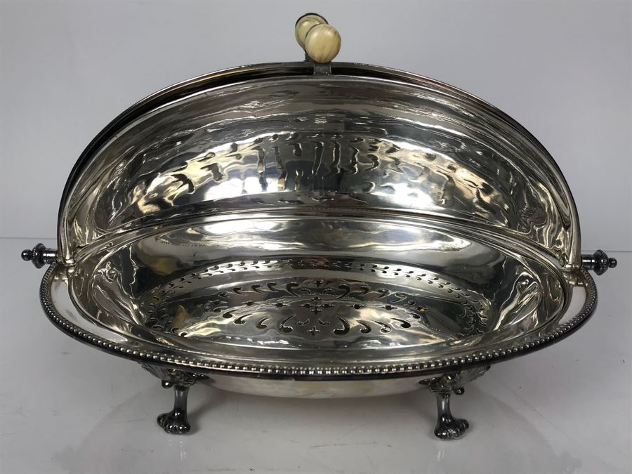 Vintage Ward Of B'Ton England Silver Plate Breakfast Server Patent Hemispherical [Photo 3]