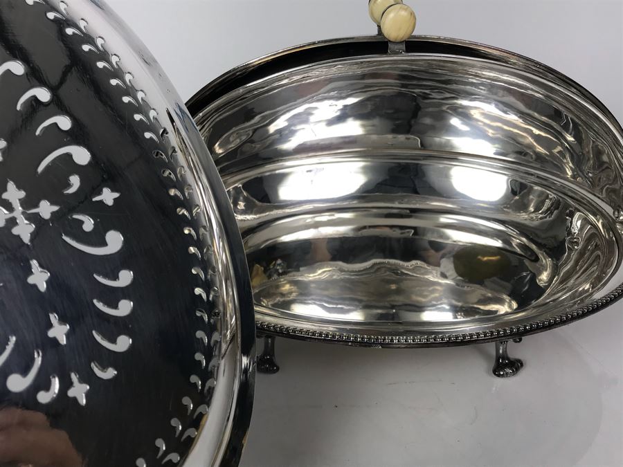 Vintage Ward Of B'Ton England Silver Plate Breakfast Server Patent Hemispherical [Photo 6]