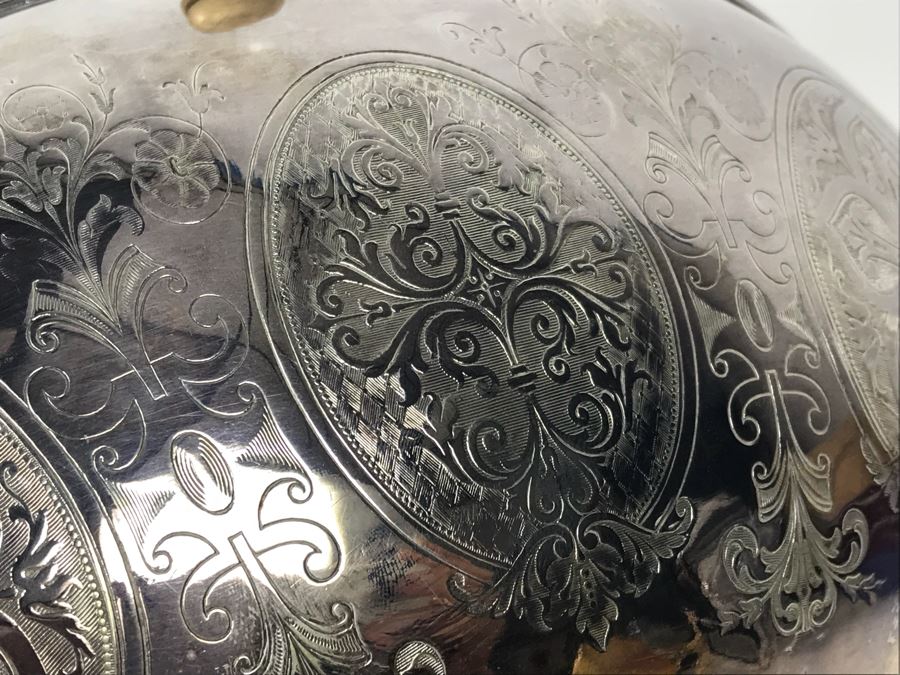 Vintage Ward Of B'Ton England Silver Plate Breakfast Server Patent Hemispherical [Photo 12]