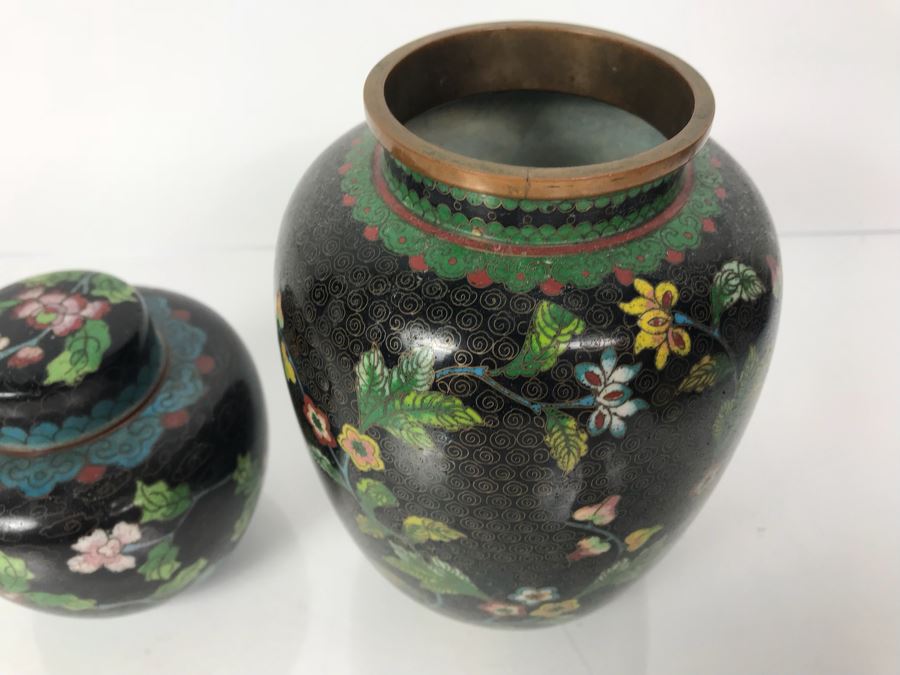 Pair Of Chinese Cloisonne Jars [Photo 7]