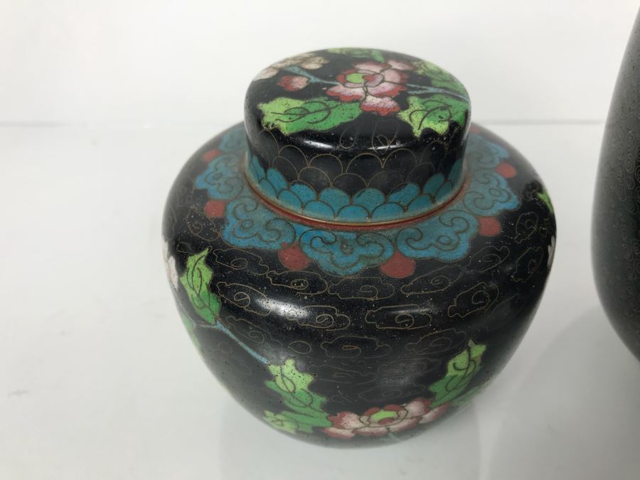 Pair Of Chinese Cloisonne Jars [Photo 9]