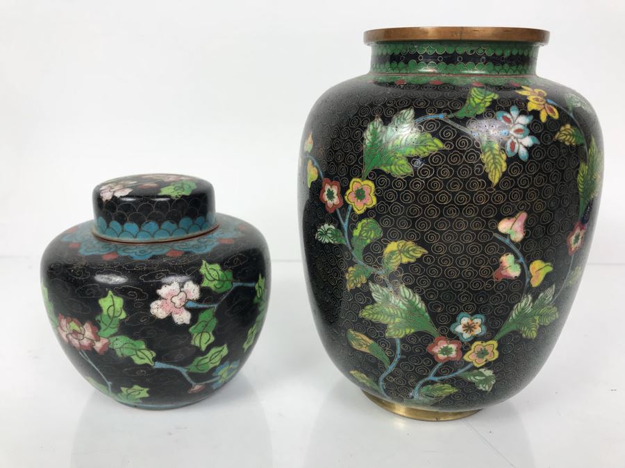 Pair Of Chinese Cloisonne Jars