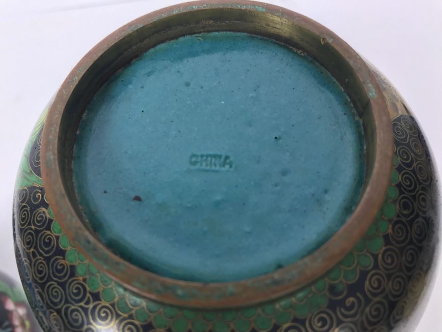 Pair Of Chinese Cloisonne Jars [Photo 12]