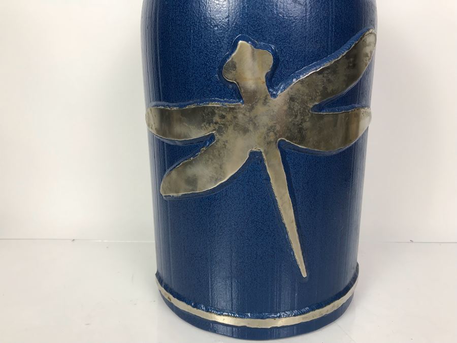 Large Signed Metal Dragonfly Bell By Artist MIC [Photo 2]