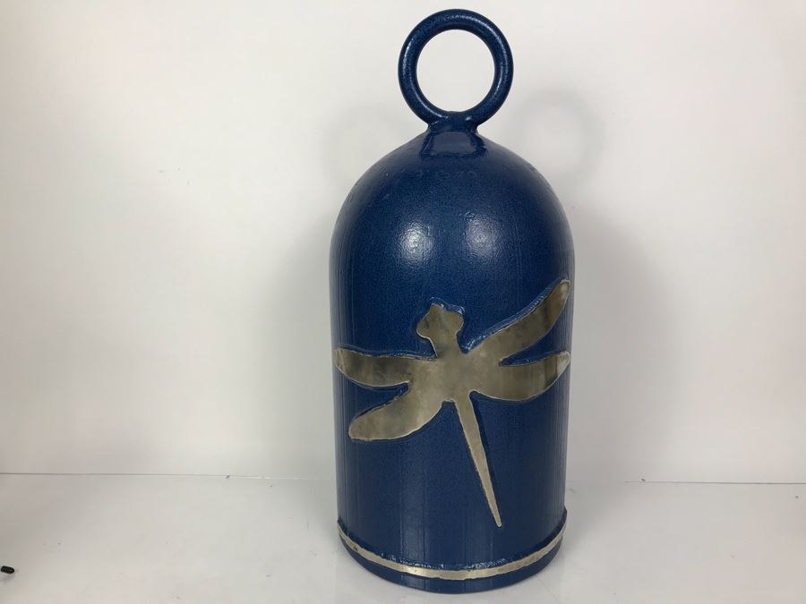 Large Signed Metal Dragonfly Bell By Artist MIC [Photo 1]