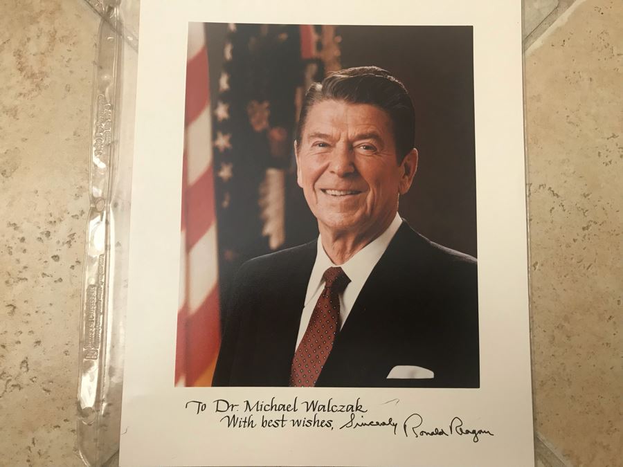 Signed Ronald Reagan Presidential Photograph Personalized To Dr. Michael Walczak [Photo 1]