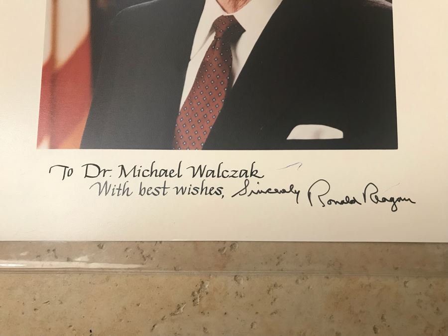 Signed Ronald Reagan Presidential Photograph Personalized To Dr. Michael Walczak [Photo 3]