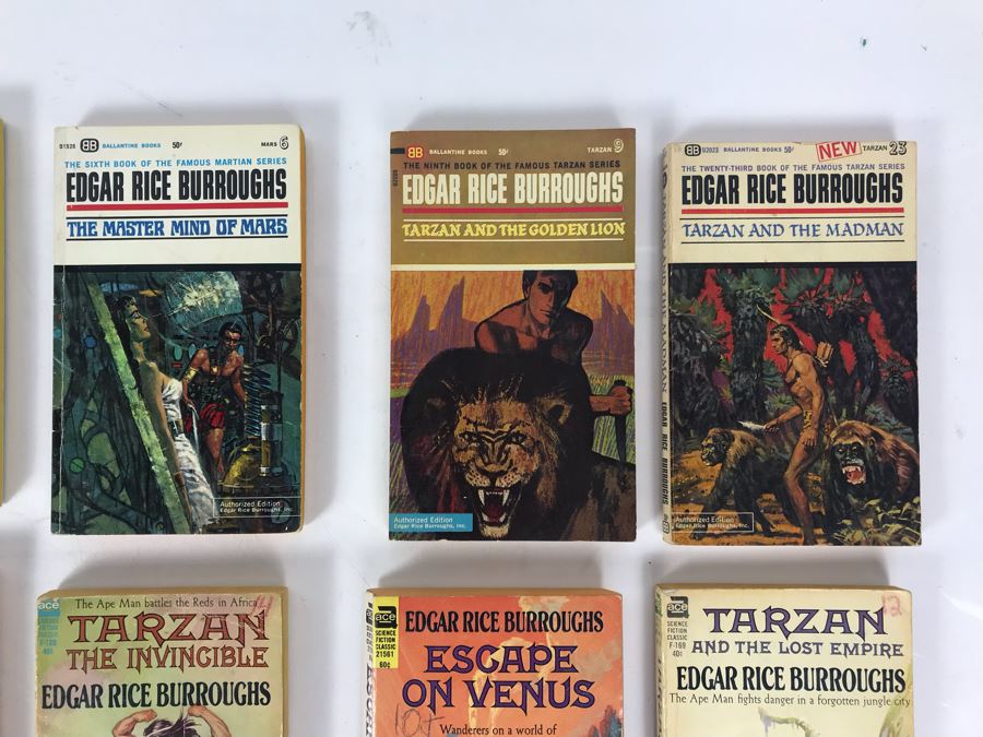 (12) Paperback Books By Edgar Rice Burroughs Including Tarzan [Photo 3]