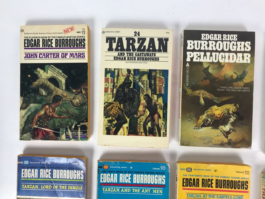 (12) Paperback Books By Edgar Rice Burroughs Including Tarzan [Photo 2]