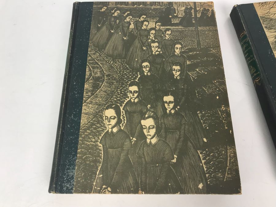Pair Of Hardcover Books: Wuthering Heights By Emily Bronte And Jane Eyre By Charlotte Bronte With Wood Engravings By Fritz Eichenberg [Photo 10]