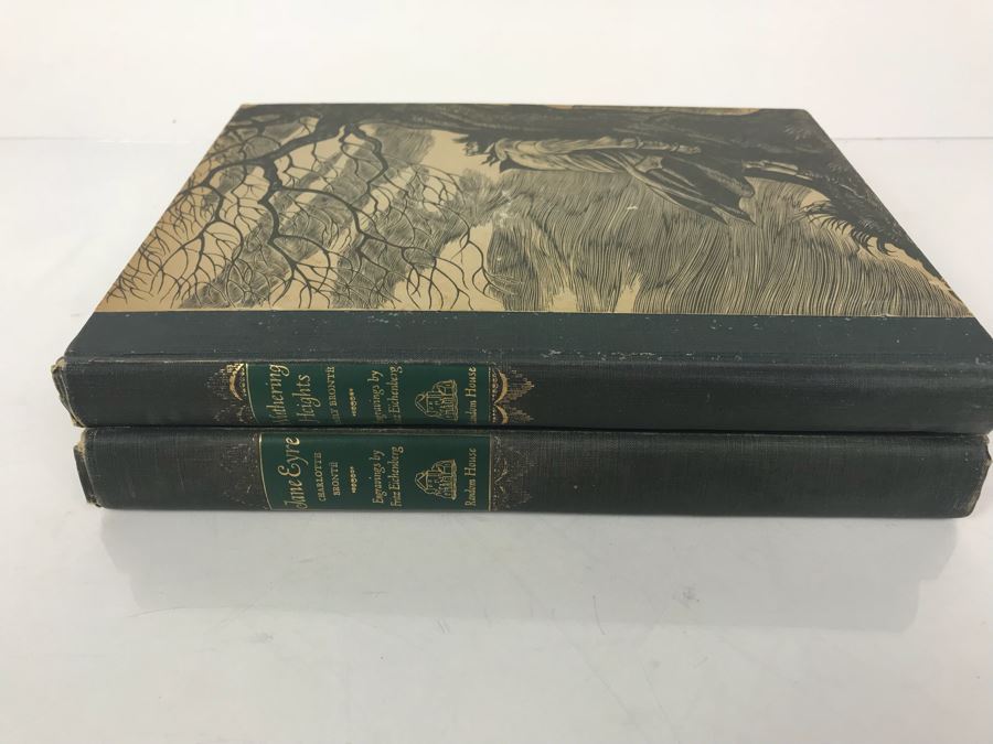 Pair Of Hardcover Books: Wuthering Heights By Emily Bronte And Jane Eyre By Charlotte Bronte With Wood Engravings By Fritz Eichenberg [Photo 1]
