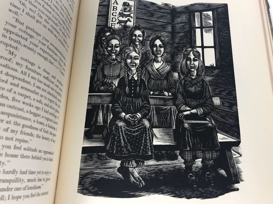 Pair Of Hardcover Books: Wuthering Heights By Emily Bronte And Jane Eyre By Charlotte Bronte With Wood Engravings By Fritz Eichenberg [Photo 12]