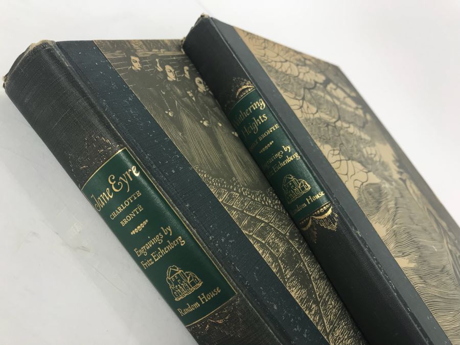 Pair Of Hardcover Books: Wuthering Heights By Emily Bronte And Jane Eyre By Charlotte Bronte With Wood Engravings By Fritz Eichenberg [Photo 3]