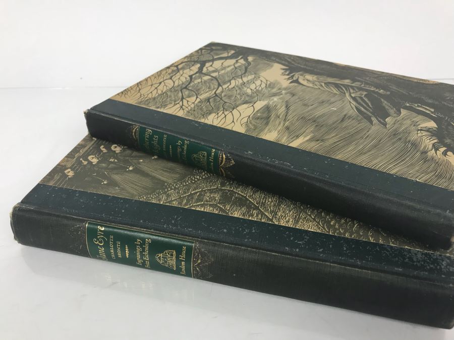 Pair Of Hardcover Books: Wuthering Heights By Emily Bronte And Jane Eyre By Charlotte Bronte With Wood Engravings By Fritz Eichenberg [Photo 2]
