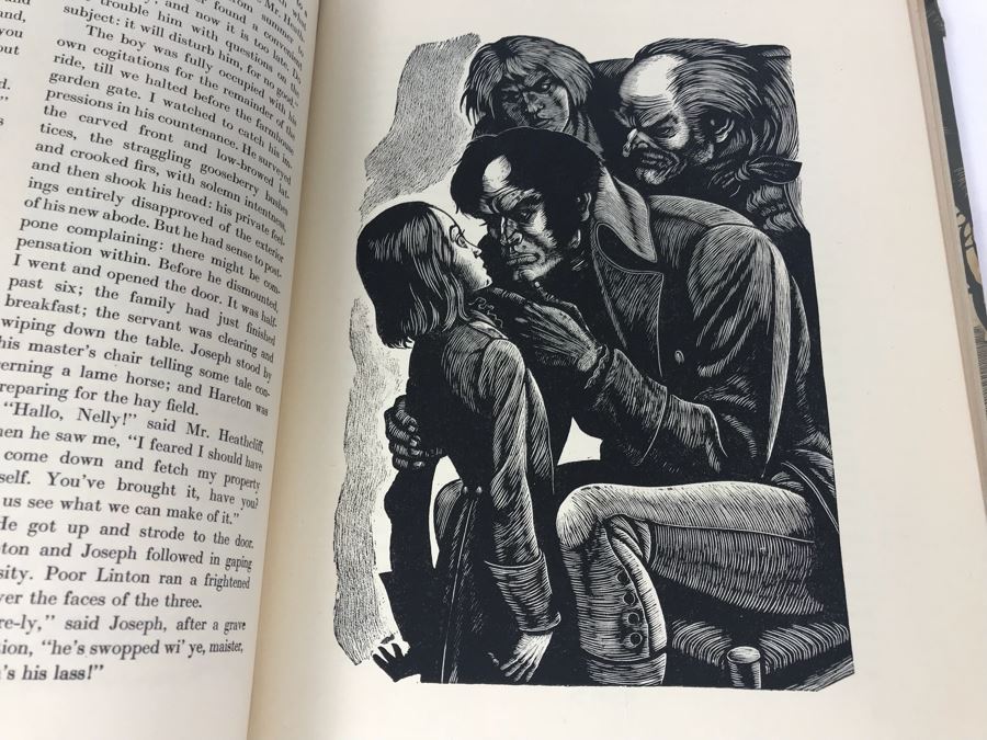 Pair Of Hardcover Books: Wuthering Heights By Emily Bronte And Jane Eyre By Charlotte Bronte With Wood Engravings By Fritz Eichenberg [Photo 7]