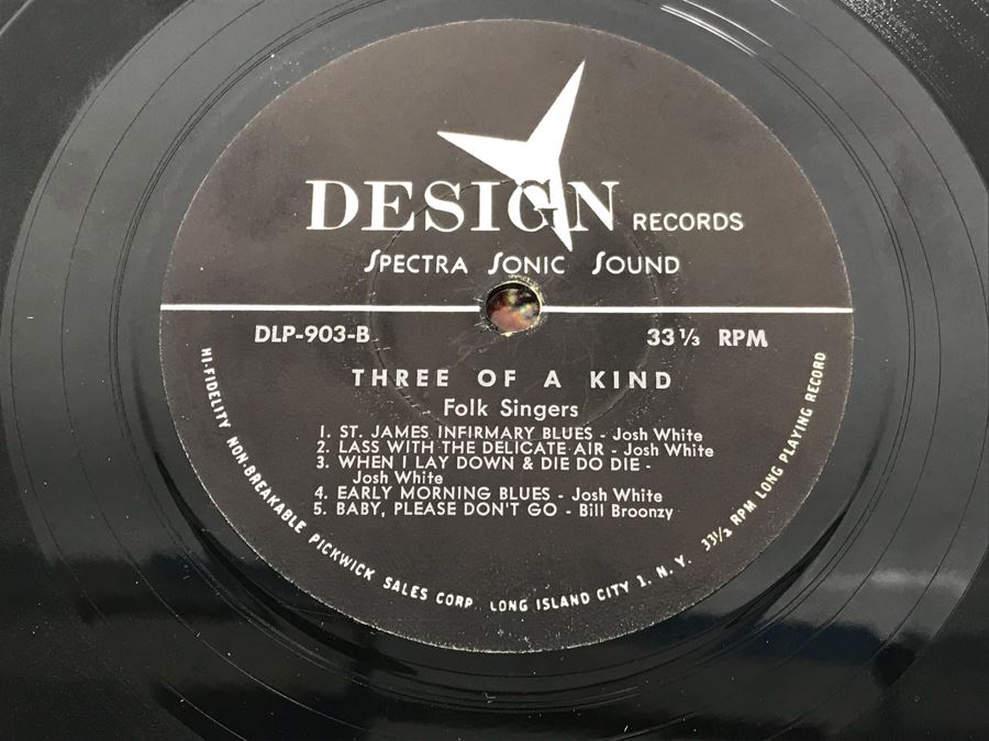 JUST ADDED - (5) Blues Vinyl Records: Lightnin' Hopkins, Leadbelly, Josh White [Photo 27]