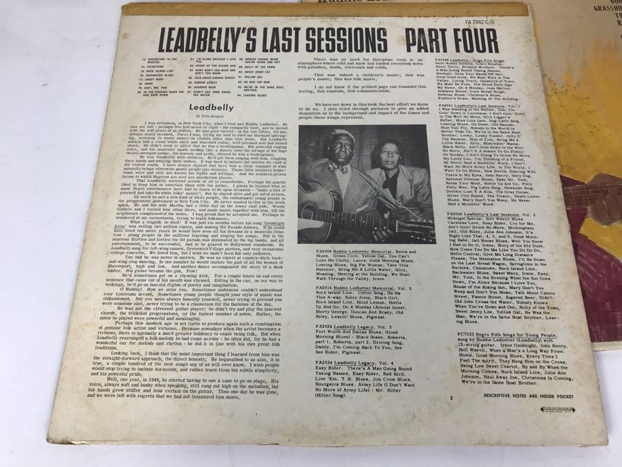 JUST ADDED - (5) Blues Vinyl Records: Lightnin' Hopkins, Leadbelly, Josh White [Photo 9]
