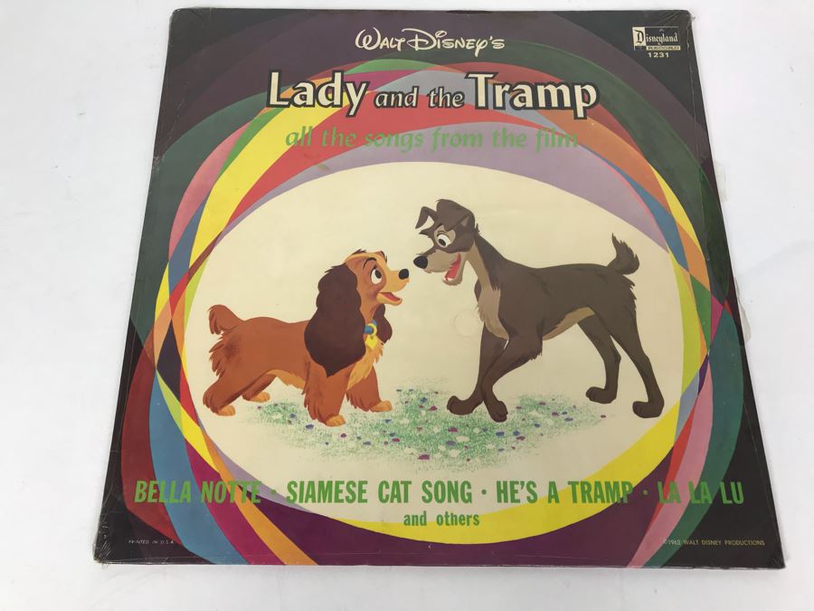 JUST ADDED - Sealed Vinyl Record Walt Disney's Lady And The Tramp (Note That Wrapper Is Open Slightly As Shown)