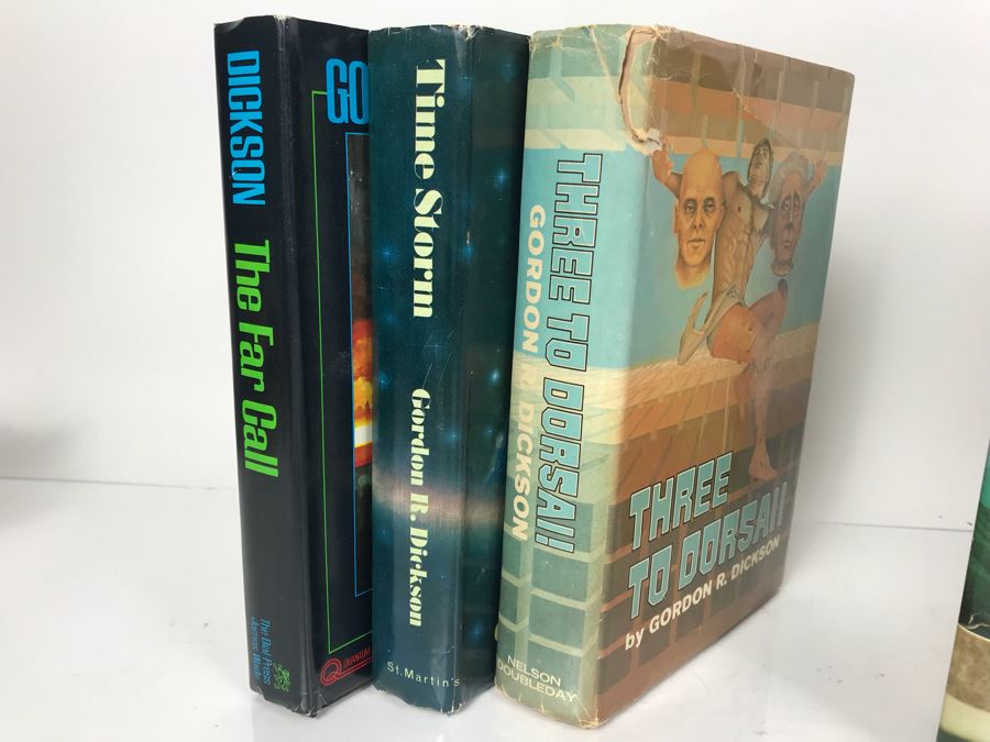 (8) Gordon R. Dickson Hardcover Books - (5) Hardcover Books On Right Are First Editions [Photo 3]