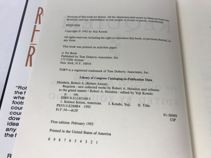 First Edition Hardcover Book 'Requiem' By Robert A. Heinlein [Photo 4]