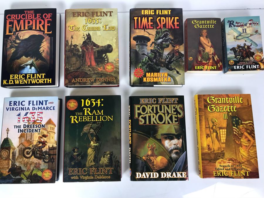 (7) First Printing Hardcover Books And (2) Paperback Books By Eric Flint