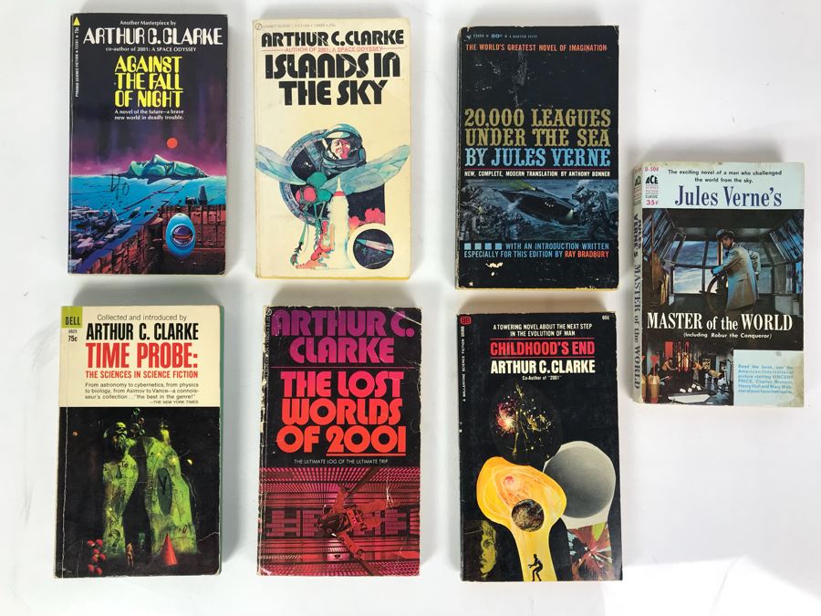 Paperback Books By Arthur C. Clarke And Jules Verne
