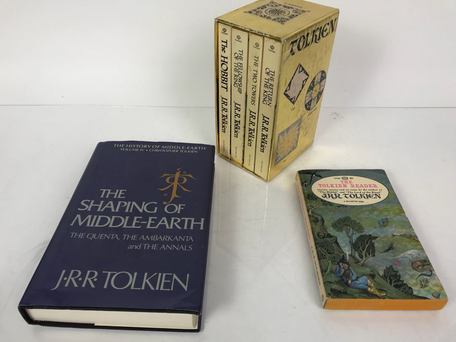 J. R. R. Tolkien Paperback Book Set Which Includes 'The Hobbit' And 'The Fellowship Of The Ring', Paperback Book 'The Tolkien Reader' And 'The Shaping Of Middle-Earth' [Photo 1]