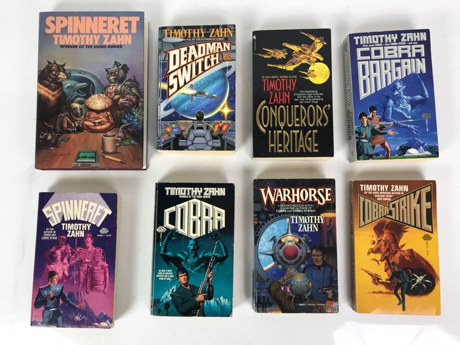 First Printing Hardcover Book 'Spinneret' And (7) Paperback Books By Timothy Zahn [Photo 1]