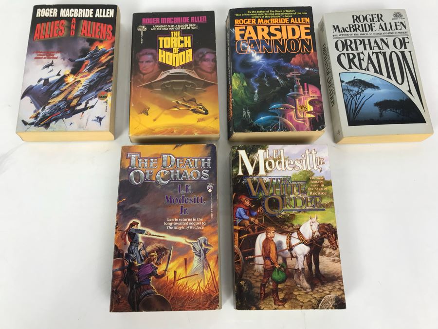 (6) Paperback Books By Roger Macbride Allen And L. E. Modesitt, Jr [Photo 1]