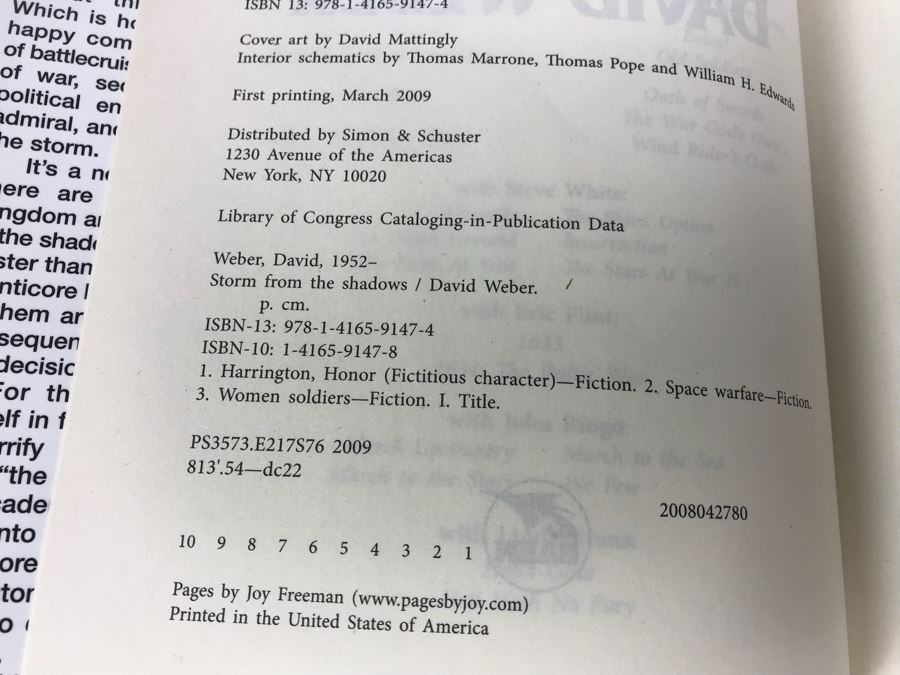 (4) First Printing Hardcover Books And (1) First Edition Hardcover Book By David Weber [Photo 4]