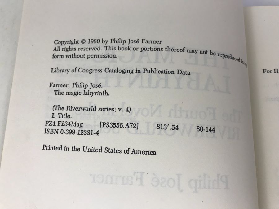 Signed First Edition Hardcover Book 'The Magic Labyrinth' By Philip Jose Farmer [Photo 6]