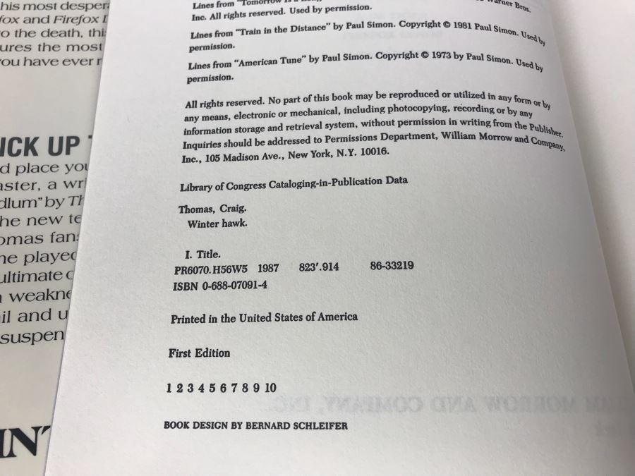 (3) First Edition Hardcover Books And (1) Paperback Book By Craig Thomas [Photo 8]