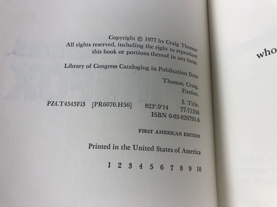 (3) First Edition Hardcover Books And (1) Paperback Book By Craig Thomas [Photo 6]