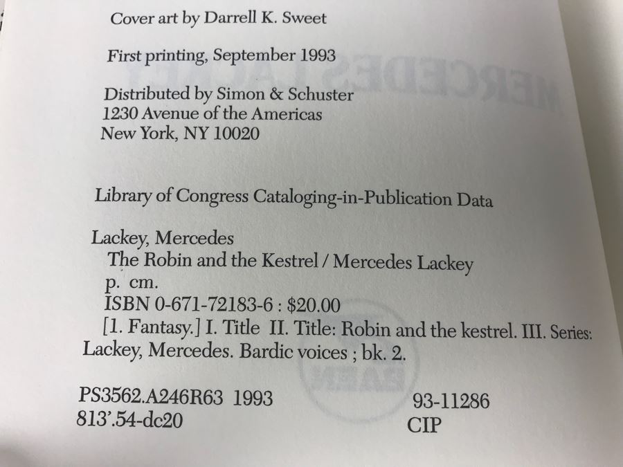 (3) First Printing Hardcover Books And (2) Paperback Books (One Is Signed By Josepha Sherman) By Mercedes Lackey [Photo 8]