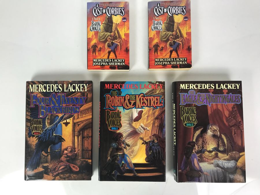 (3) First Printing Hardcover Books And (2) Paperback Books (One Is Signed By Josepha Sherman) By Mercedes Lackey [Photo 1]