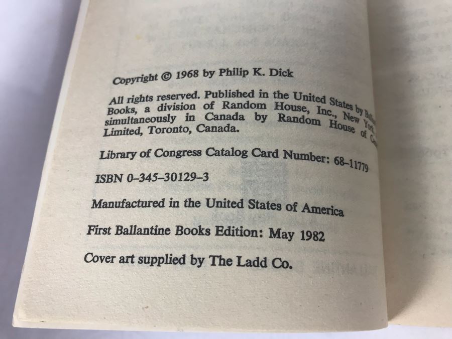 Paperback Book 'Blade Runner' Movie 'Do Androids Dream Of Electric Sheep' By Philip K. Dick [Photo 8]