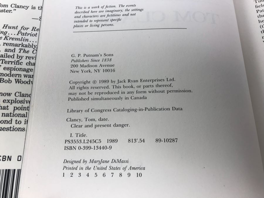 Hardcover Books By Tom Clancy - (3) Are First Editions [Photo 5]