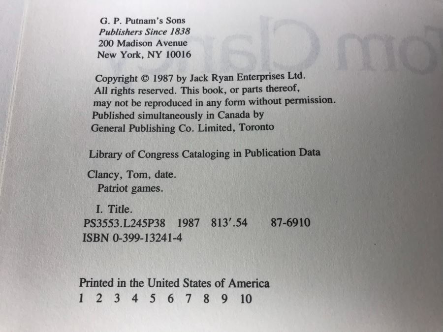 Hardcover Books By Tom Clancy - (3) Are First Editions [Photo 4]