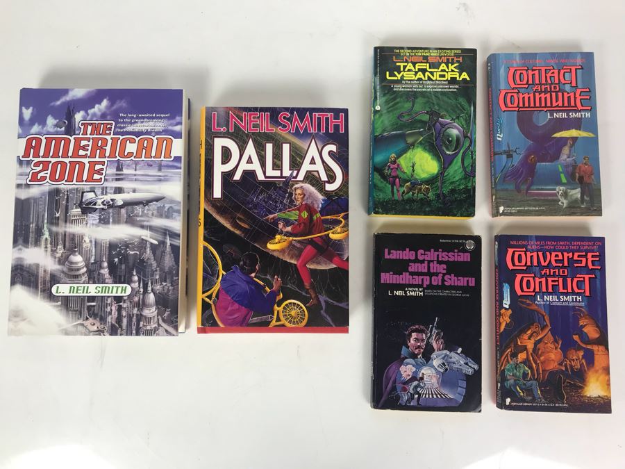 Pair Of First Edition Hardcover Books And (4) Paperback Books By L. Neil Smith