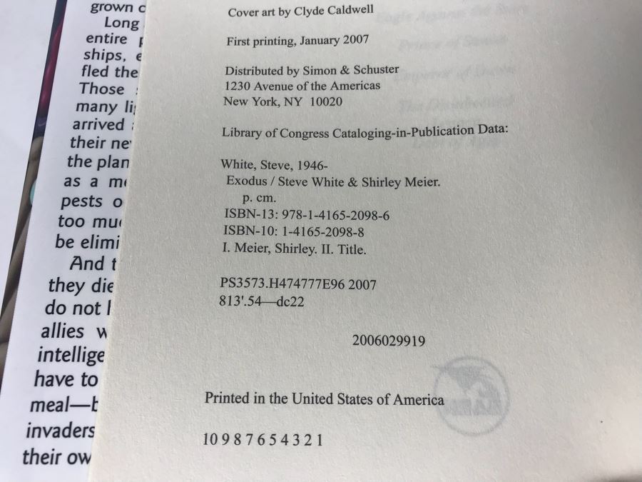 Pair Of First Printing Hardcover Books And (4) Paperback Books By Steve White And David Weber [Photo 7]