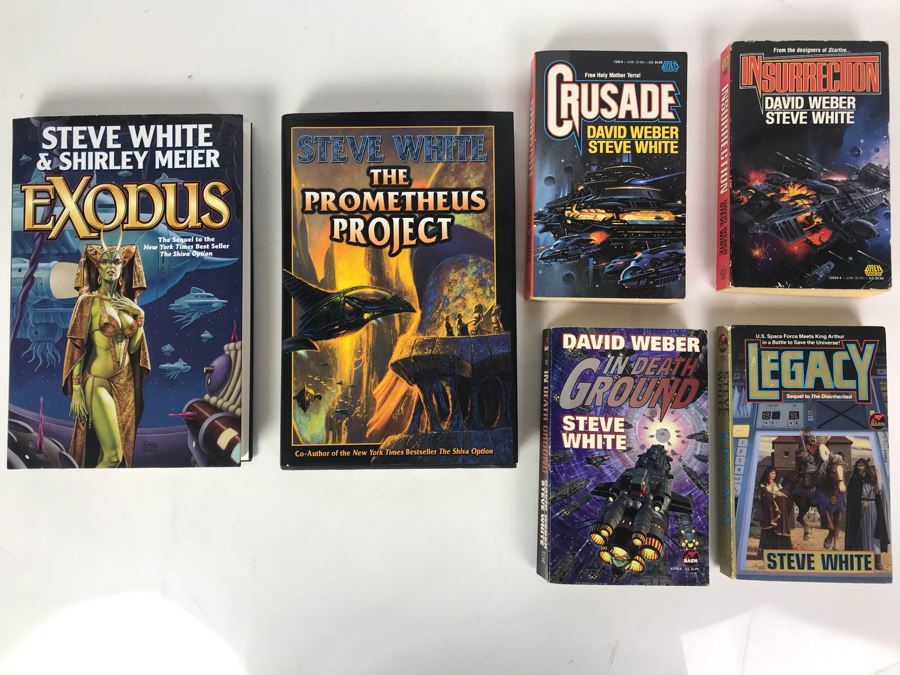 Pair Of First Printing Hardcover Books And (4) Paperback Books By Steve White And David Weber