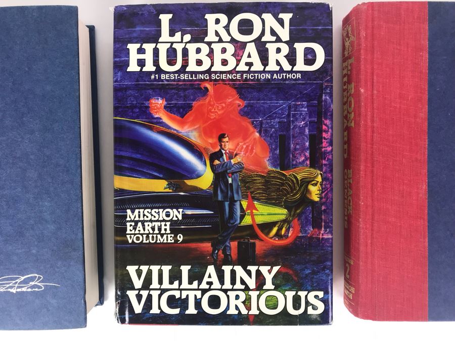 Hardcover First Edition Books By L. Ron Hubbard: Mission Earth Volumes 1 'The Invaders Plane', 2 'Black Genesis' And 9 'Villainy Victorious' [Photo 3]